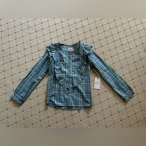 Classic Prep Plaid Button Down Shirt - Blue and Green